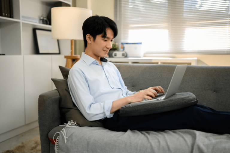 Man sat at a computer